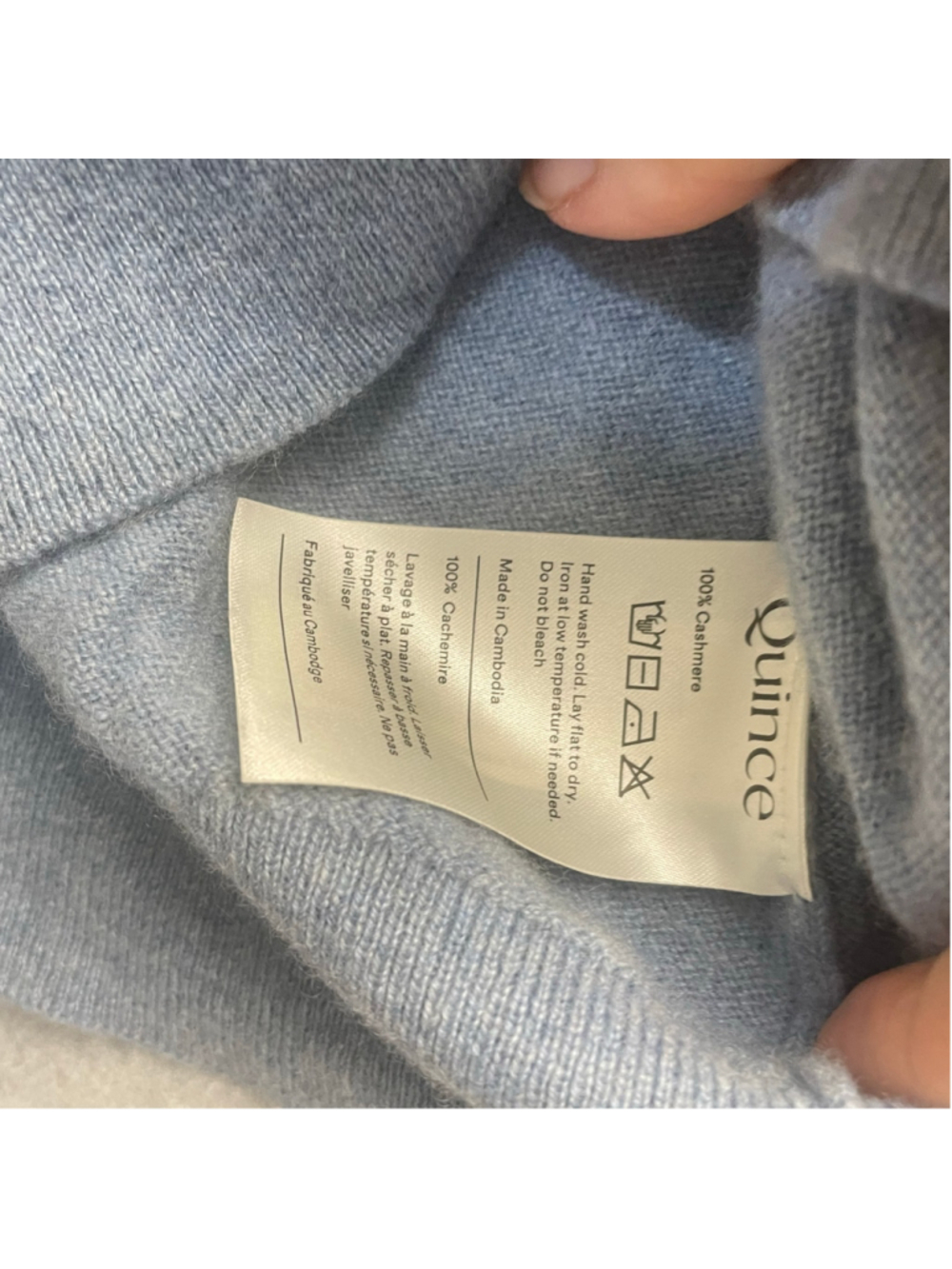 Quince 100% Mongolian Cashmere Crewneck Sweater Blue M - Picture 8 of 9